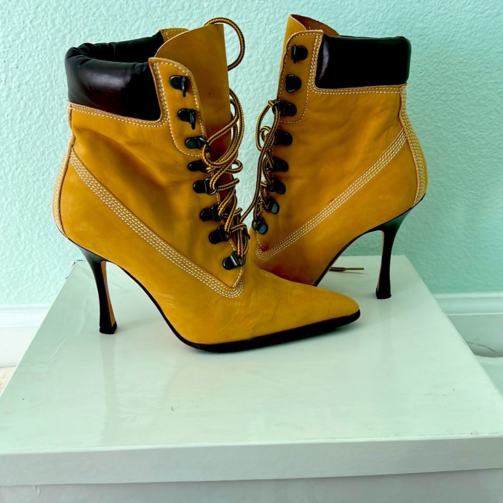 Manolo Blahnik high heel timberlands